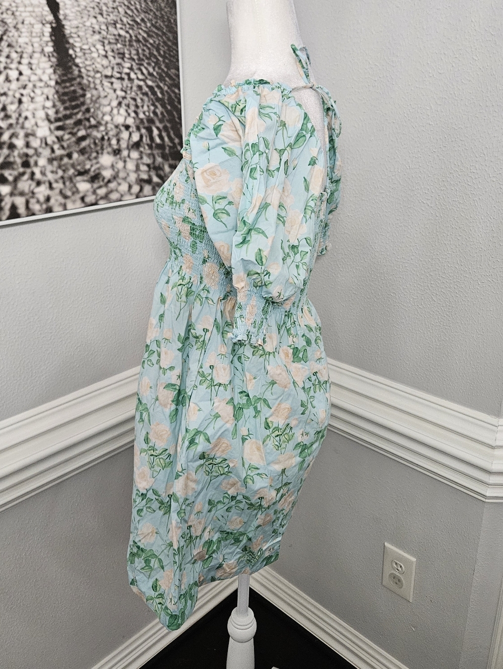 Hill House Athena Nap Dress in "Blue Roses Poplin" size small NWOT - Picture 8 of 12